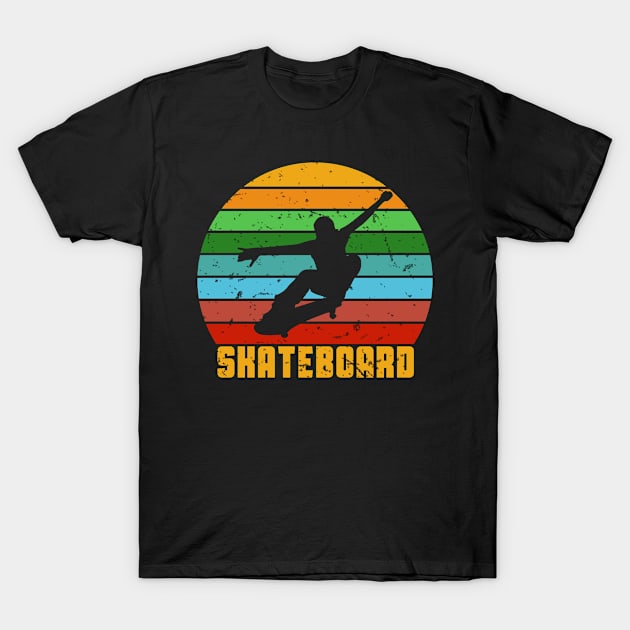 Retro Skate Skateboard Skateboarding T-Shirt by funkyteesfunny